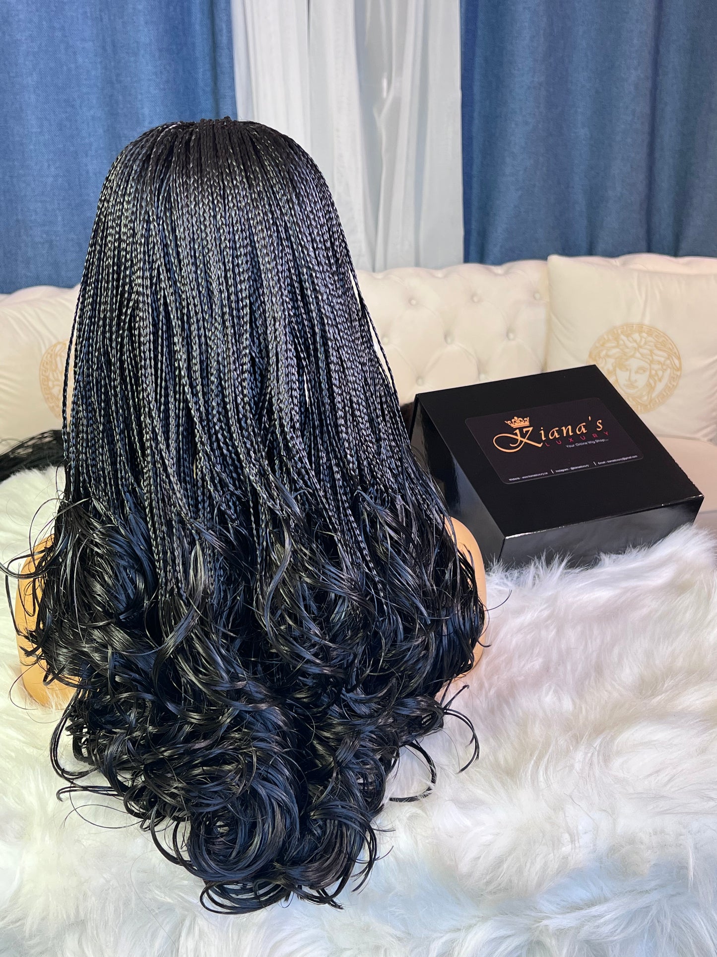 KL Black Curly tips Braids