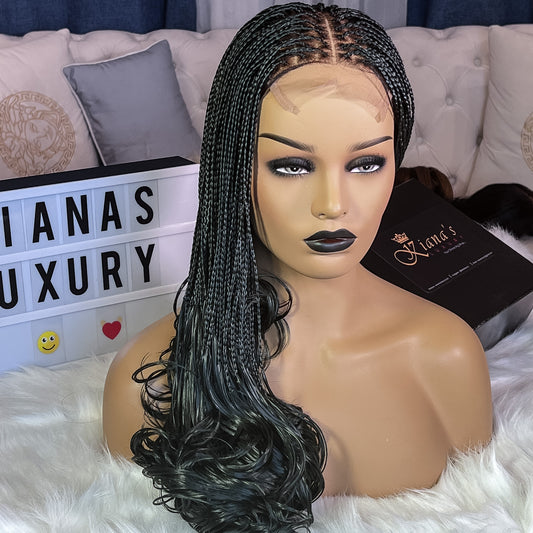 KL Deep Navy Green Braids