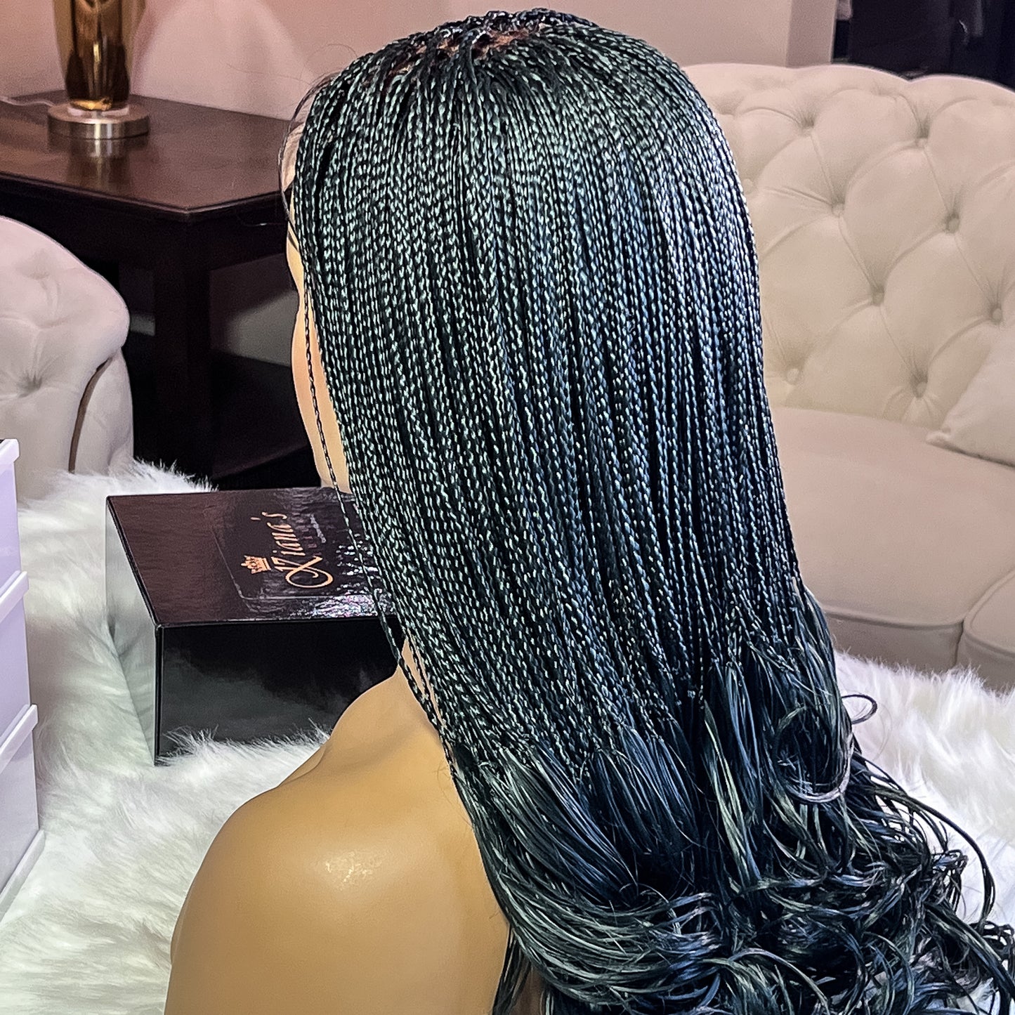 KL Deep Navy Green Braids