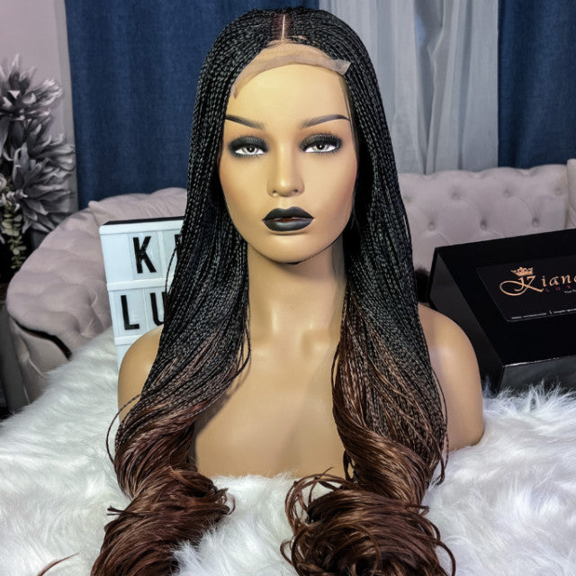 KL Ombré curly tips braids
