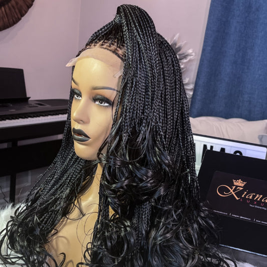 KL Black Curly tips Braids